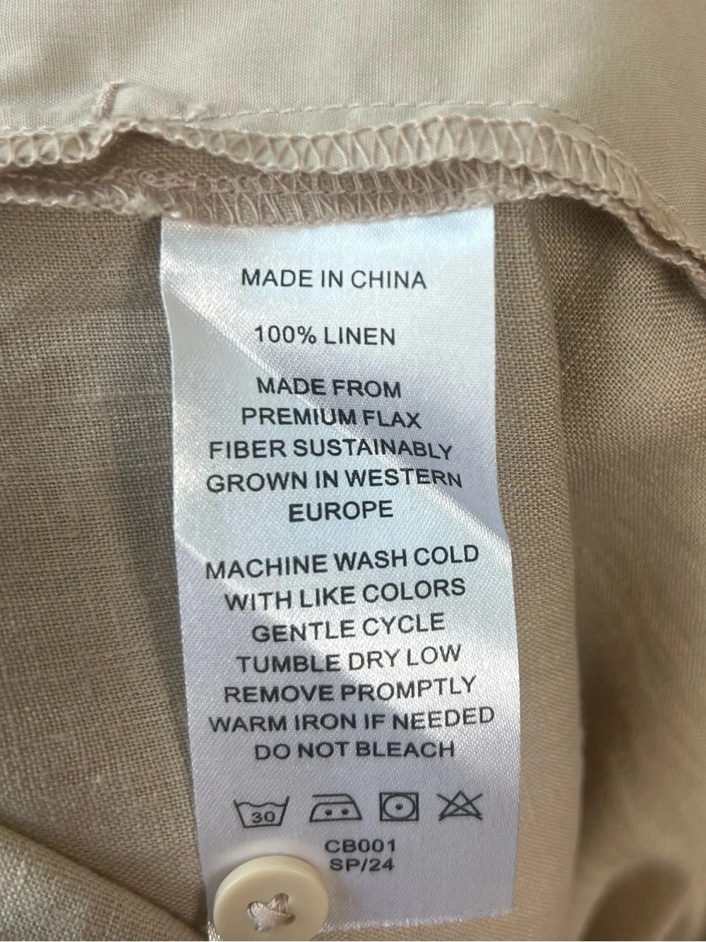 Quince 100% European Linen Square Neck Jumpsuit Size S